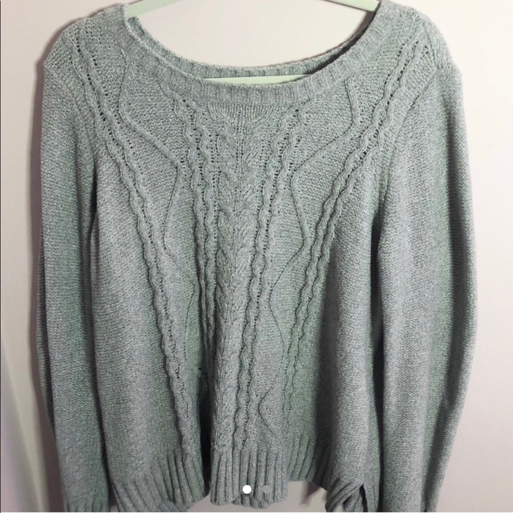 Grey Cable Knit Sweater